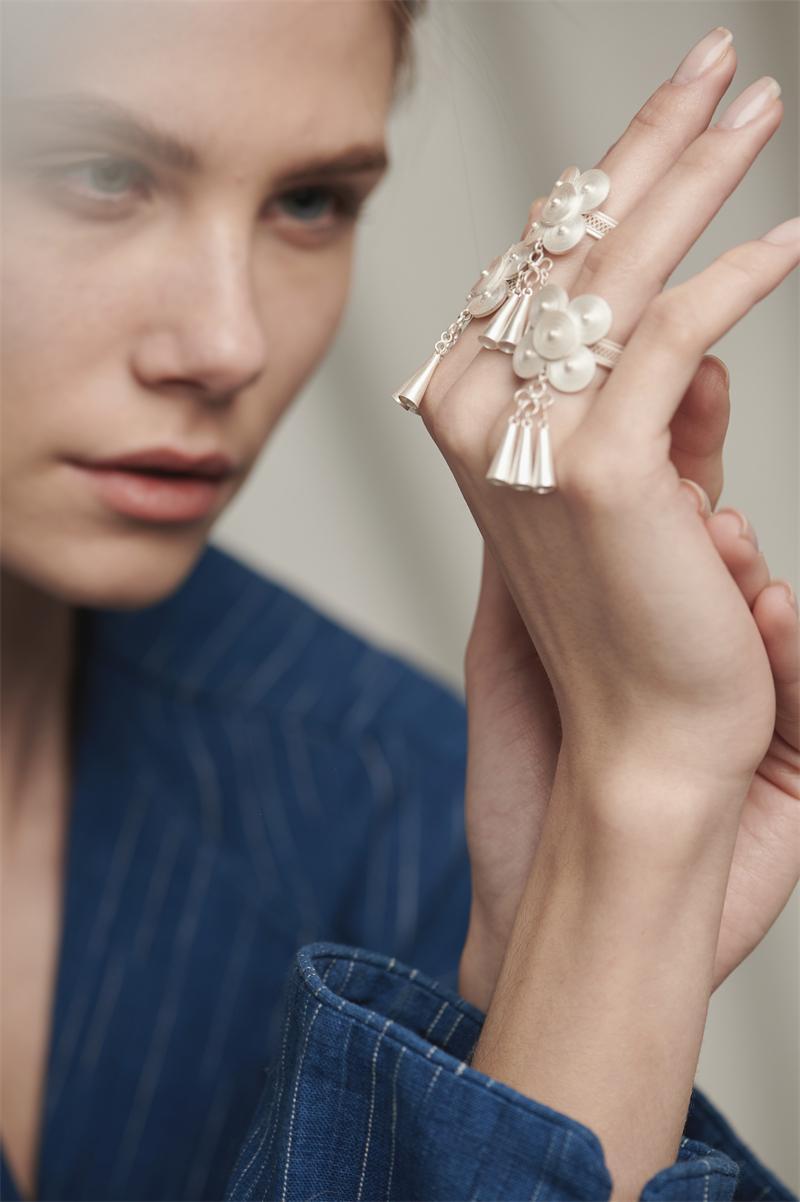 Retro Ethnic Style Simple Style 925 Sterling Silver Round Charm Women's Open Rings display picture 5