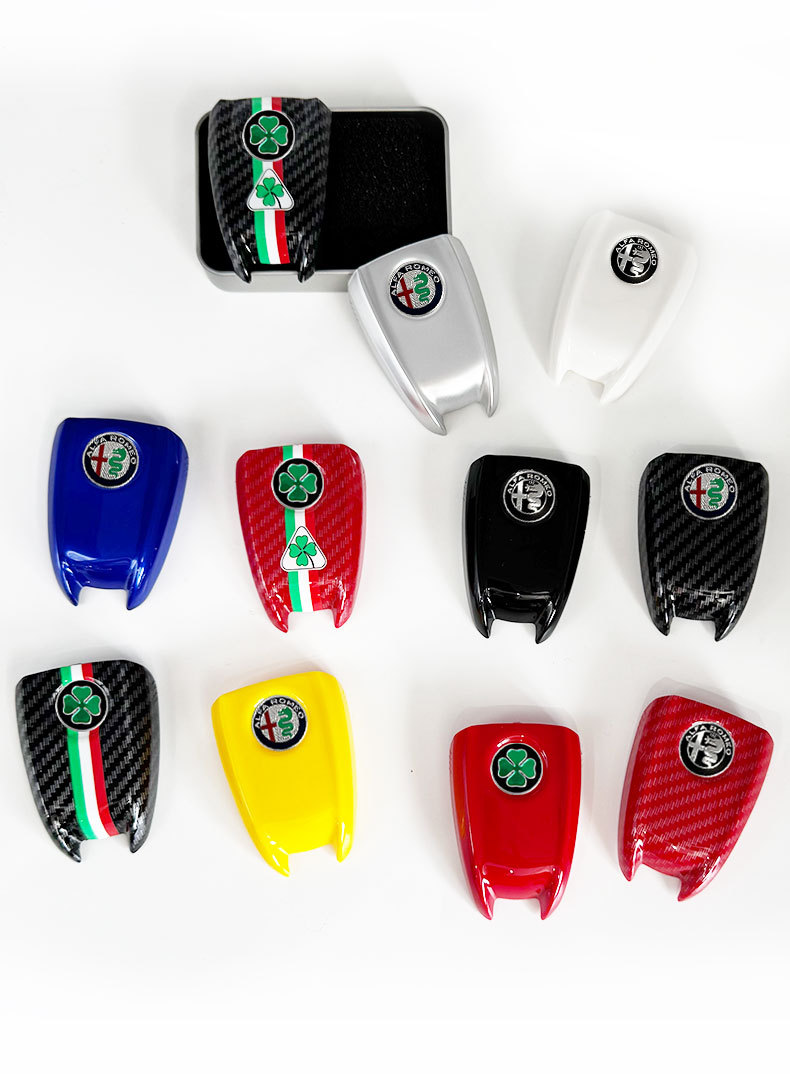 Suitable for Alfa Romeo Giulia Modified Original Car Key Shell Stelvio Carbon Fiber Pattern Key Back Cover