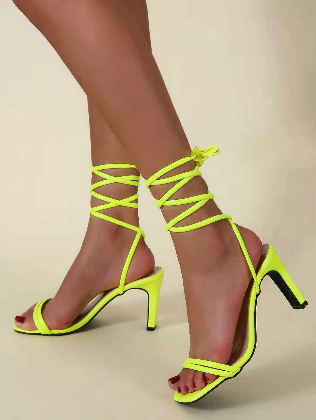 Solid Color High Heel Sandals NSHYR68360