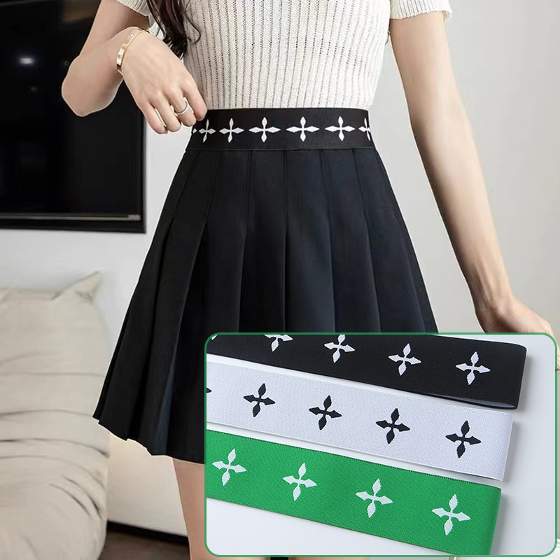 星星花型裙子腰头帽子装饰弹力带裙腰橡筋带百世黑色提花松紧带