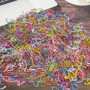 Colorful Paint Wave Bead Chain Iron Bead Chain Tag Chain DIY Metal Bead Chain Colorfulful Goo Card Bead Chain Large Quantity in Stock
