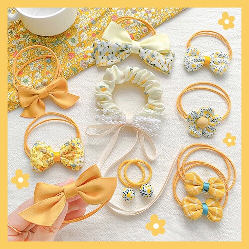 Bow knot headband children's rubber band large intestine hair rope sweet little girl hair tie children's hair band headband wholesale