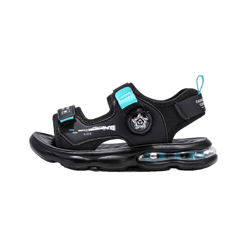 Sandalias infantiles para niños 2025 verano suave antideslizante cojín de dedos abiertos hebilla de zapato de playa para niños grandes