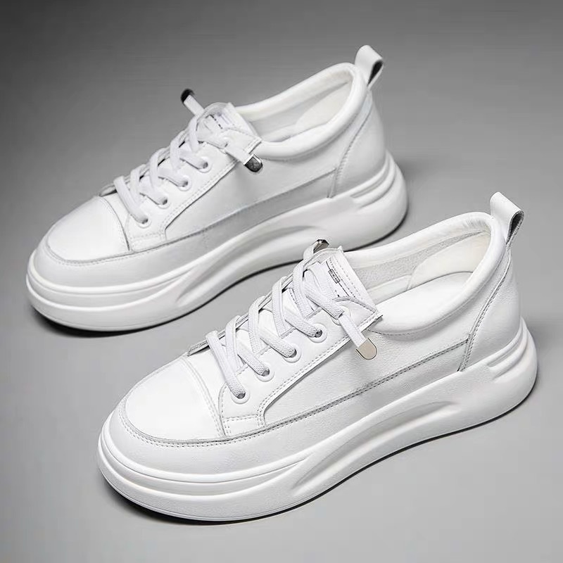 Witte platform sneakers voor dames, Ins Style, nieuwe Koreaanse versie 2021, losse casual schoenen met cakezool, schoenen die je langer doen lijken, internetberoemdheid_voghion.com