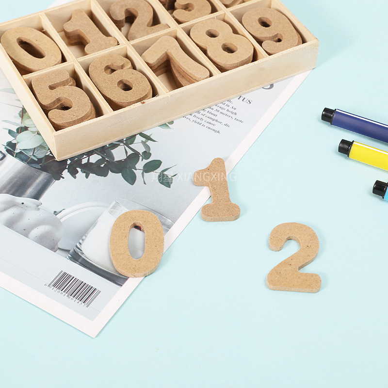 新しい DIY 木製ログレター木片セット子供の早期教育 26 英語木製英数字セットボックス|undefined