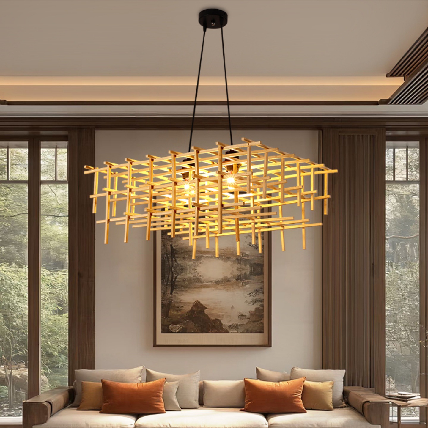 Nuevo restaurante chino Chandelier bar creativo Hotpot tienda de ropa comercial Zen sala de té Chandelier hotel