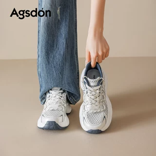 奥古狮登厚底老爹鞋女2026新款网面薄款巨好看软底轻便运动休闲鞋
