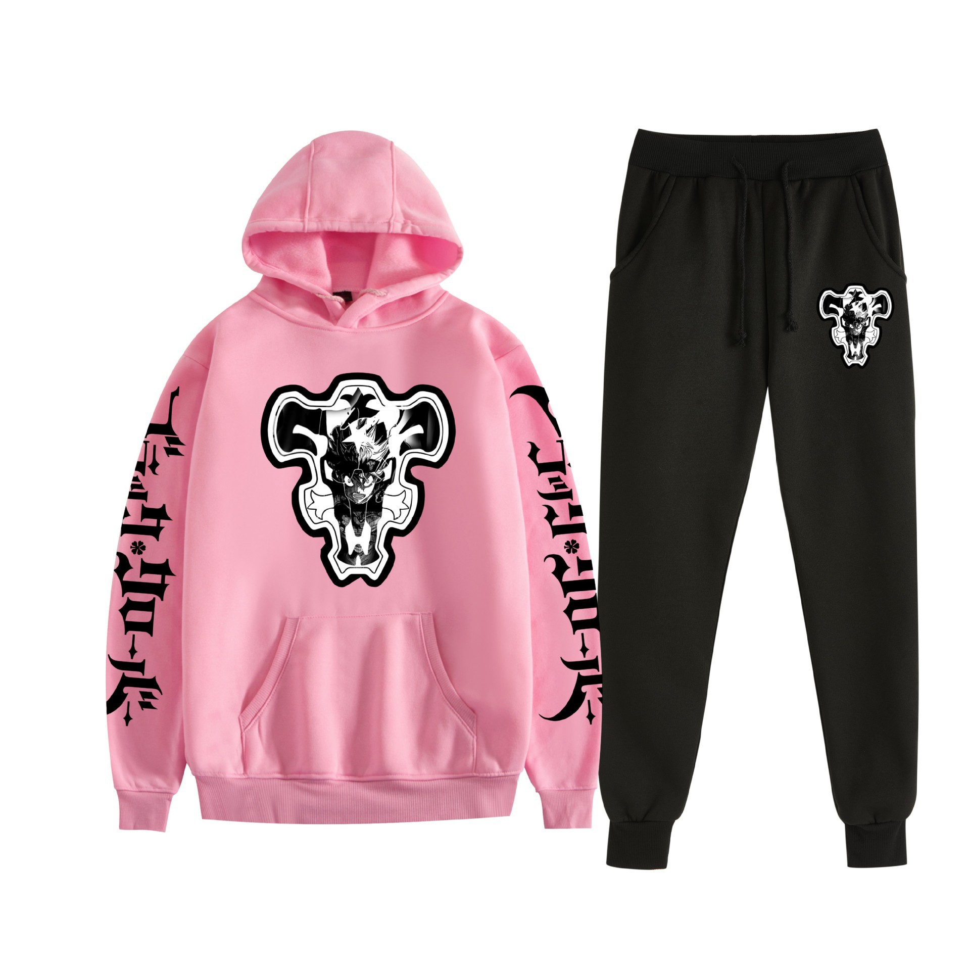 Comercio exterior nuevo estilo riman black trébol de cuatro hojas-Black Clover suéter con capucha corsés traje de dos piezas