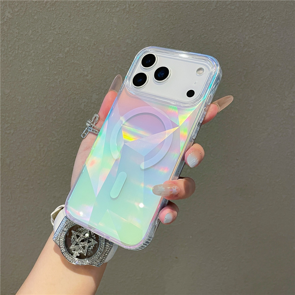 Magnetic Glitter Case For Iphone 17 Pro With Diamond Pattern_voghion.com