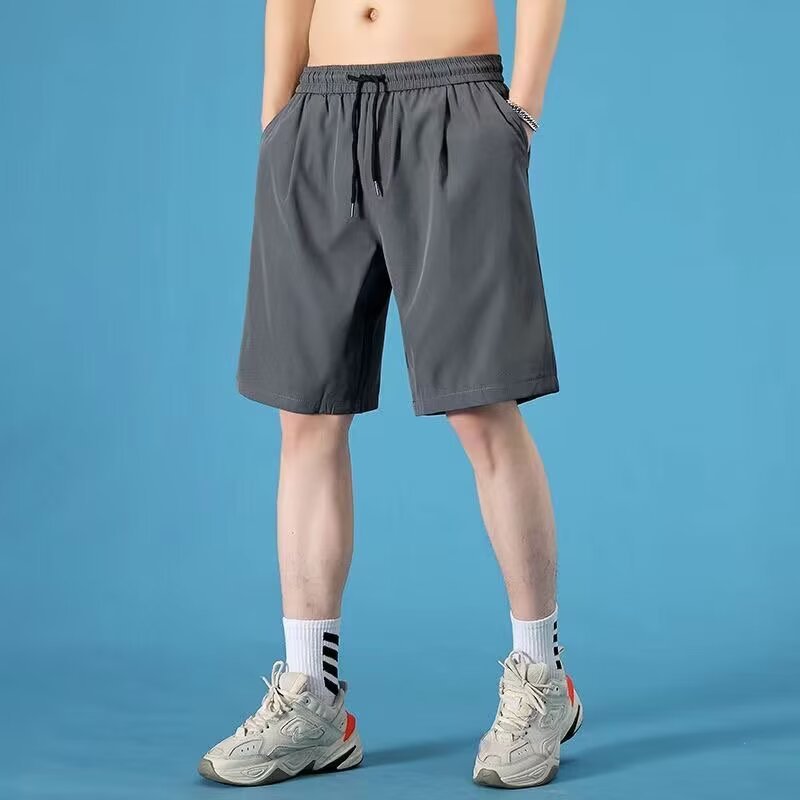 Trendy Lun Cloth Quick-drying Pants Ice Silk Men's Summer Sports Five-length Pants Men's Summer Outer Wear Casual Loose Men's Shorts