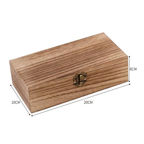 Wisteria Wood Rectangle Box Gift Packaging Box Retro Wooden Box Wooden Storage Box Lid-Open Wooden Box