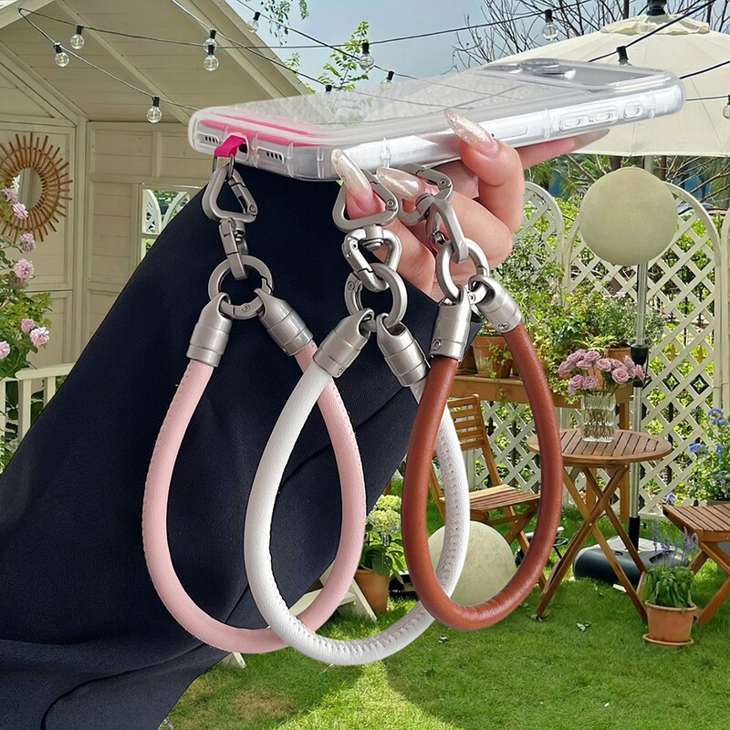 Wrist strap leather cord PU lanyard durable camera strap anti-lost keychain wrist strap for men and women phone case lanyard trendy