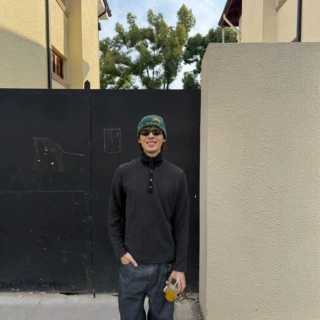 高货 “乌尔禾”绞花条纹手工缝针套头立领合一针织衫毛衣长袖t恤