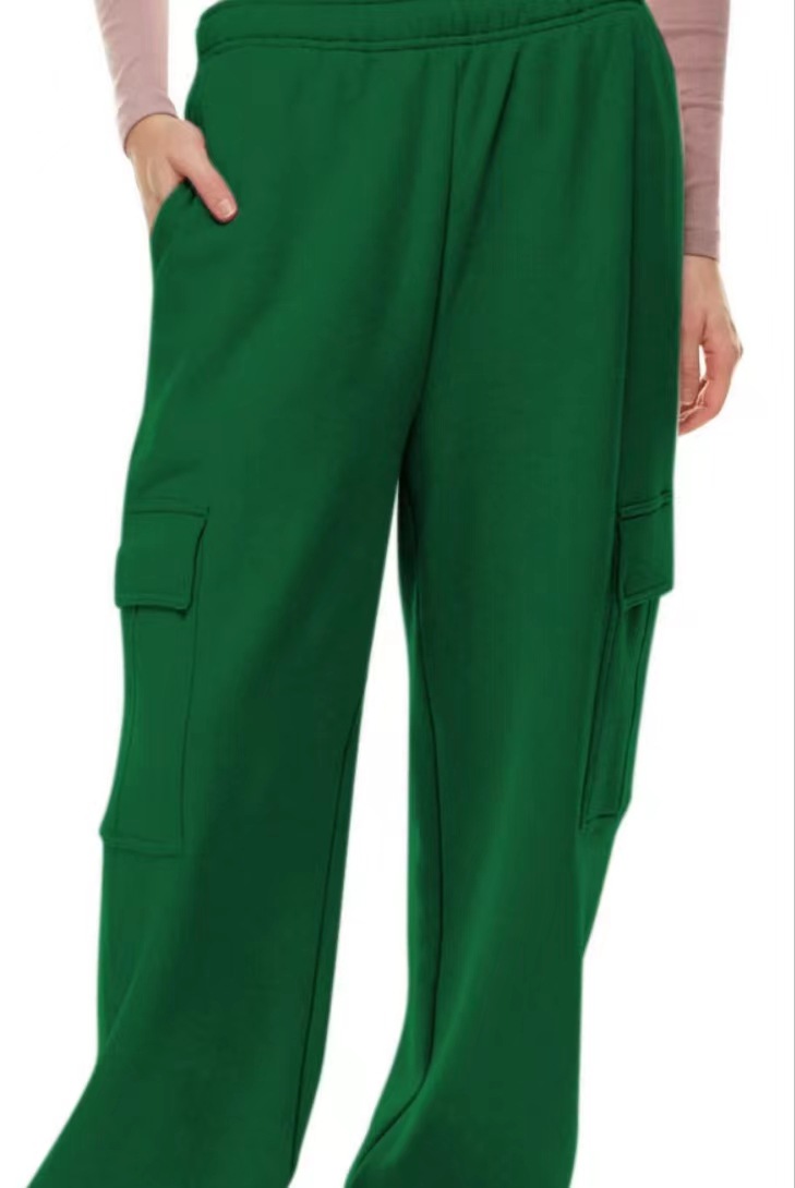 Amazon elástico de cintura alta pierna ancha pantalones cortos de las mujeres europeas y americanas transfronterizas otoño e invierno nuevos pantalones casuales sueltos de talla grande image 15