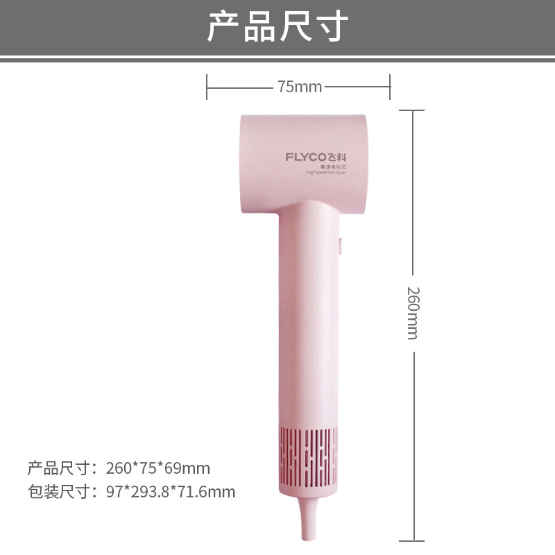 Feike 高速 FH6370 ヘアドライヤー [プリンセス ピンク] マイナスイオンヘアケア 家庭用に便利な強風で髪を傷めません|undefined