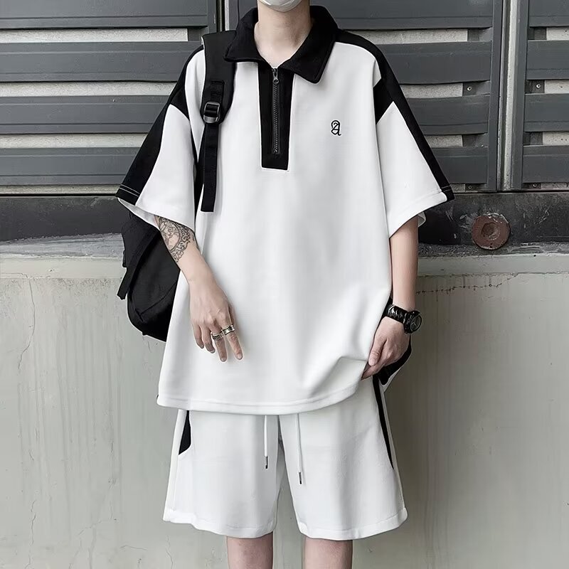 Casual sports suit men's summer thin 2024 new summer POLO shirt short sleeve shorts men's clothing with a set