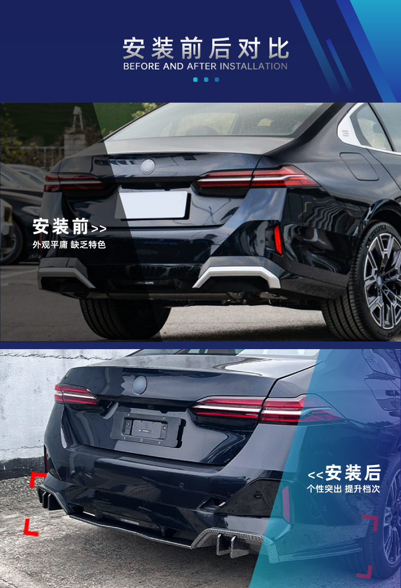 Suitable for Bmw 5 Series I5 G60 m Sport 2024+ Overseas Version Mp Tail Lip Spoiler Modification