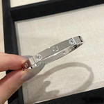 25新品卡冢CNC精工一字螺纹情侣男女手镯K金厚镀窄宽版跨境直播