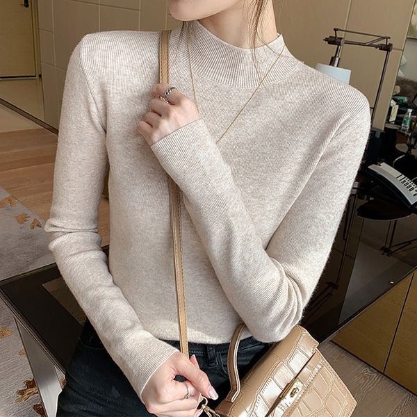2026 new Korean-style autumn and winter half-turtleneck base layer sweater, women's long-sleeved knit top, versatile and stylish 2026 new Korean-style autumn and winter half-turtleneck base layer sweater, women's long-sleeved knit top, versatile and stylish