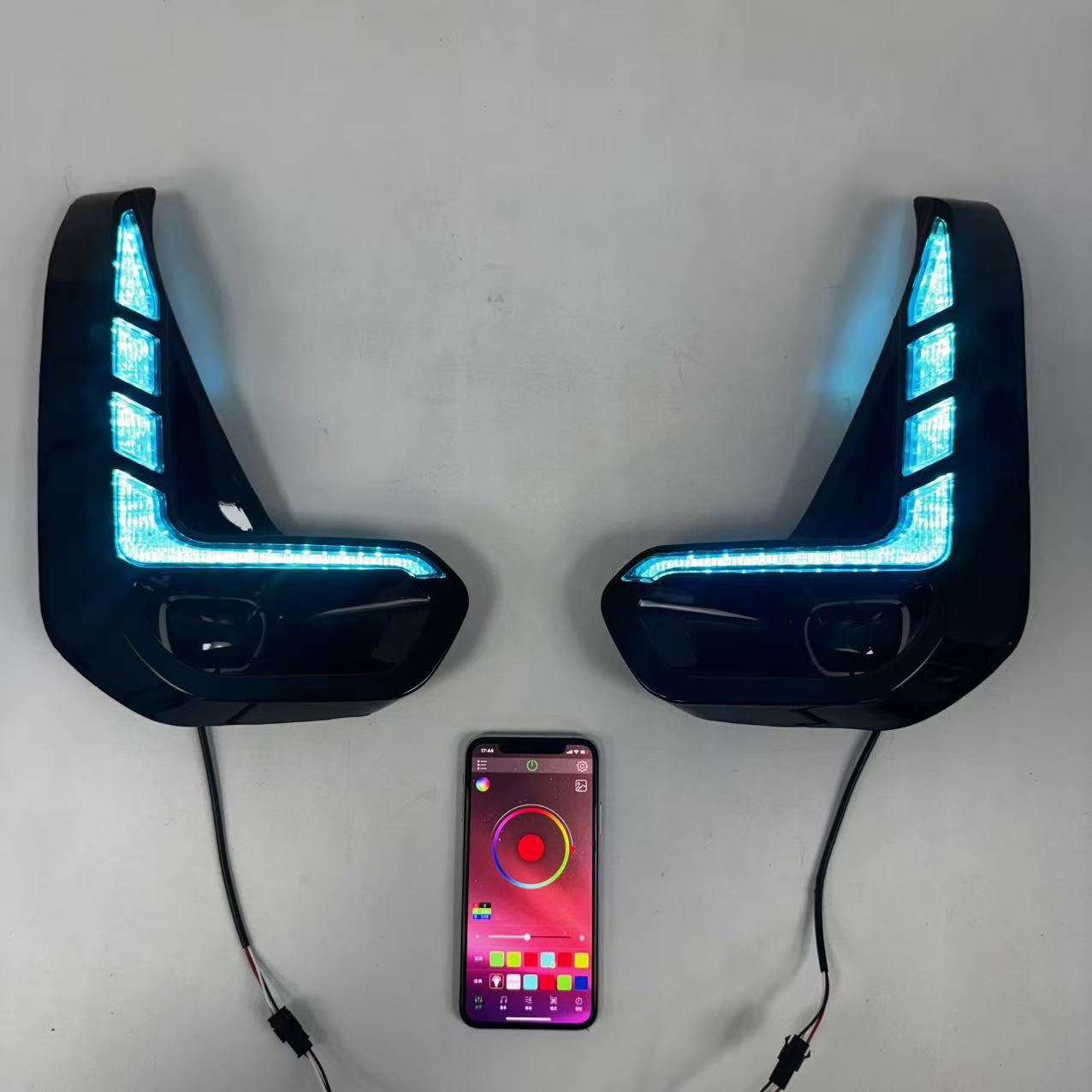 Suitable for Toyota 20 Hilux Low-Profile Fog Lamp Modified Front Led Daytime Running Light Rgb Mobile Phone Control Version
