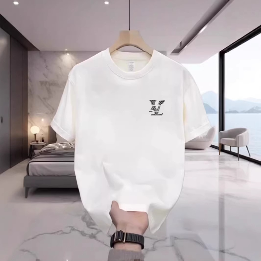 Camiseta masculina de algodão premium - modelagem oversized com estampa minimalista (preta/branca, tamanhos P-5XG)_voghion.com