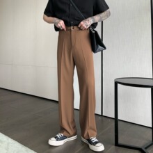 夏季高级感男士西裤直筒宽松潮流青年百搭潮牌邦创唯新款休闲裤