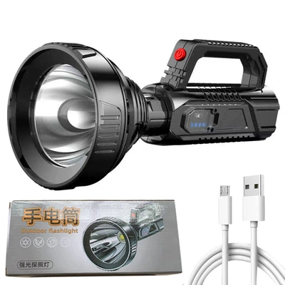 Cross-Border Strong Light Satchel Flashlight USB Rechargeable Abs Outdoor Led Multi-Functional Household Searchlight Satchel Light (UV fənərlər) - portable-lamp-usb-line-color-box