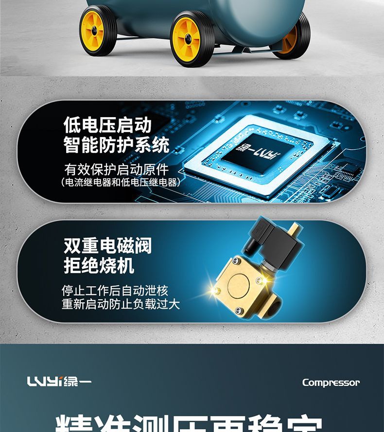 Oil-Free Air Compressor Silent Air Pump Industrial Grade Air Compressor Small 220V Portable Woodworking High-Pressure Air Pump
