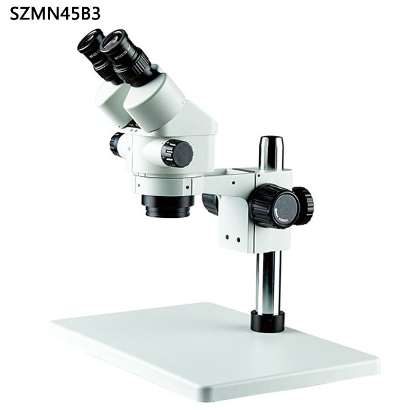 SZMN45B3新款体视显微镜目镜10X物镜0.7-4.5X连续变倍大底板底座