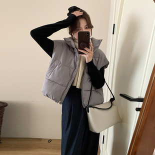 Cross-border Down Cotton Vest Women's 2024 Fall/Winter New Style Collar Thickened Warm Thickened Casual Commuting Ware Jacket