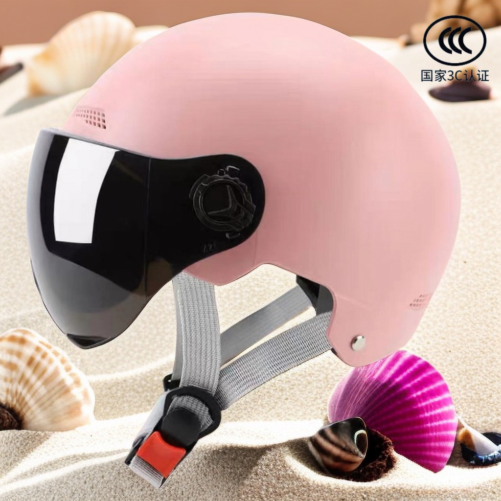 New helmet, 3C certified, comfortable and sun-protective for men and women, suitable for summer cycling, and safe for electric motorcycles, a four-season half helmet