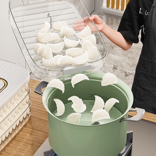 Dumpling storage box for refrigerator, food-grade freezing box tray, fresh-keeping wonton dumplings, quick-frozen meat packaging box