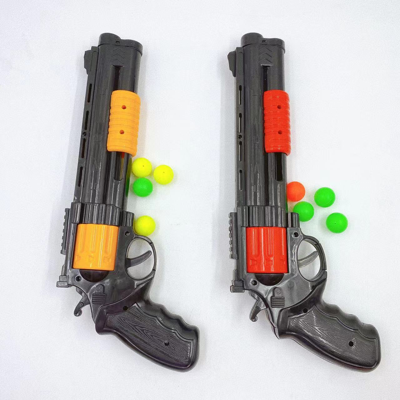 2 juguetes al por mayor pistolas blandas coloridas juguetes infantiles pistolas de pelota juguetes de plástico ping-pong manga nostálgica lotes