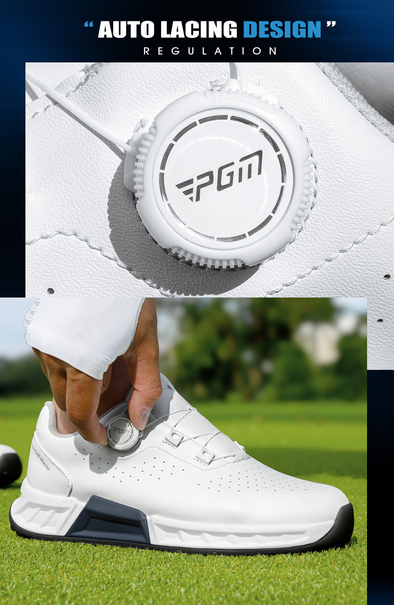 Giày Golf PGM Nam Đệm Phục Hồi Thoáng Khí Núm Dây — Màu trắng xanh [đệm đàn hồi/gai chống trượt được cấp bằng sáng chế/siêu thoáng khí] XZ428 chi tiết 11