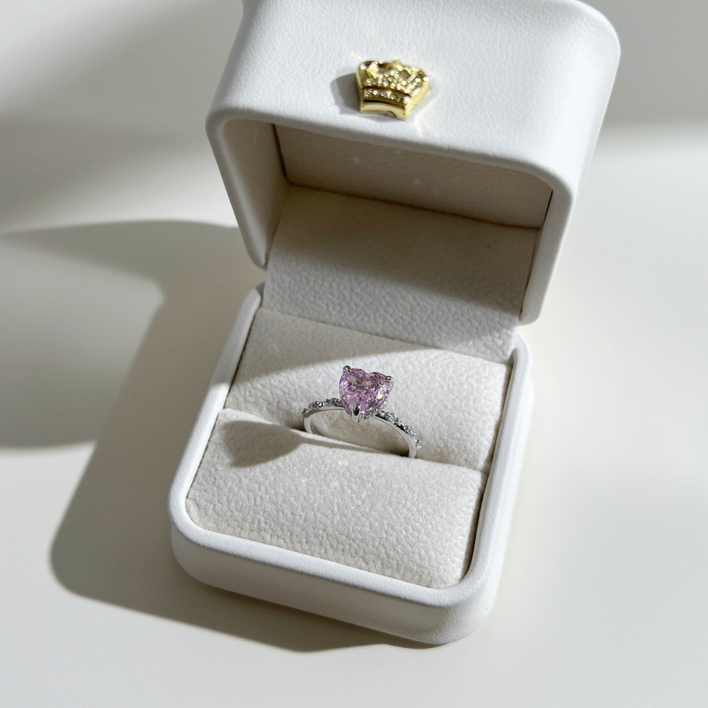3g Weight Zircon Inlay Material Rings Classification 1 Piece Quantity Daily Occasion 925 Sterling Silver Material Heart Shape Pattern Women's Gender Plating Design Elegant Style 925 Sterling Silver Zircon Heart Shape Rings 925 Sterling Silver Rings 39