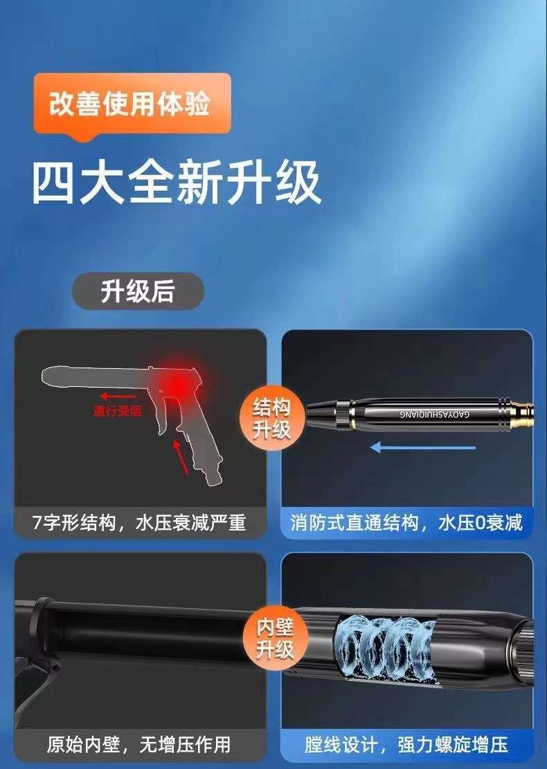 Factory direct black king kong car wash water gun household washing powerful nozzle car water gun suit cross-border factory direct sales