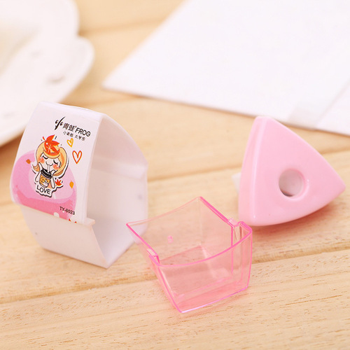 Pencil Sharpener Cartoon Creative Pencil Cute Stationery Supplies Wholesale Transparent Children's Supplies Pen Set Prize Style