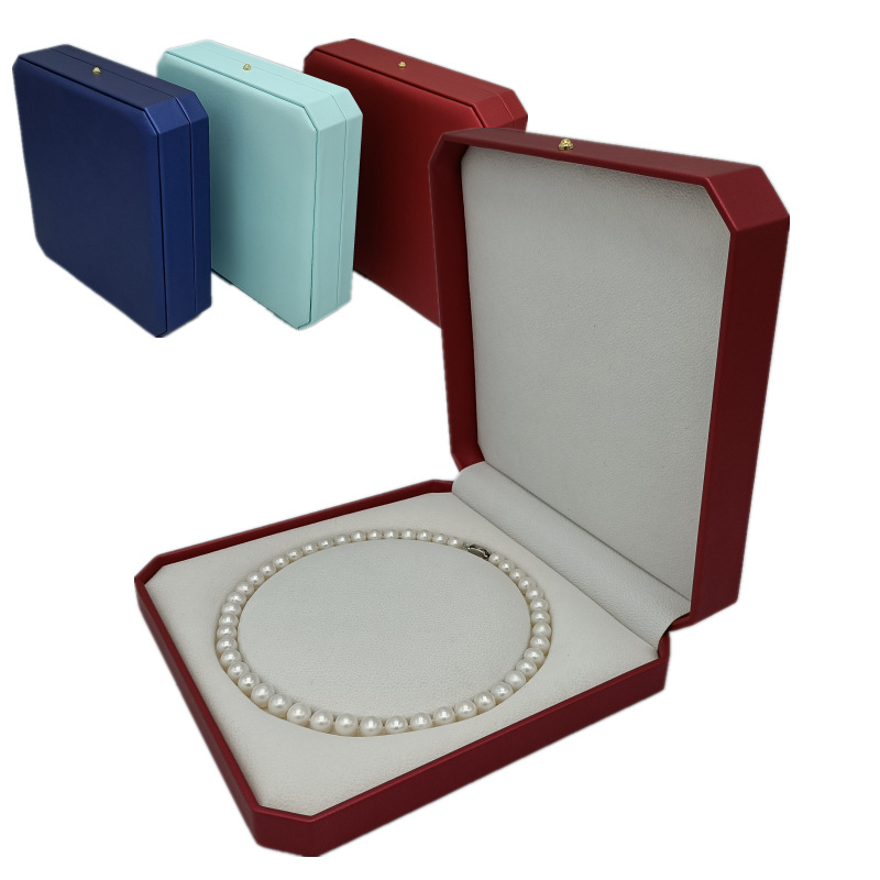 新款八角珍珠项链盒PU皮首饰包装盒妈妈节日礼品盒珠宝项链盒