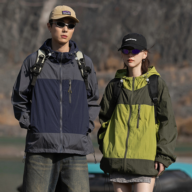 Men's Summer Thin Hooded Ice Silk Skin Clothes Fashionable Loose Sun Protection Suit for Men and Women Couple Men's Summer Thin Hooded Ice Silk Skin Clothes Fashionable Loose Sun Protection Suit for Men and Women Couple