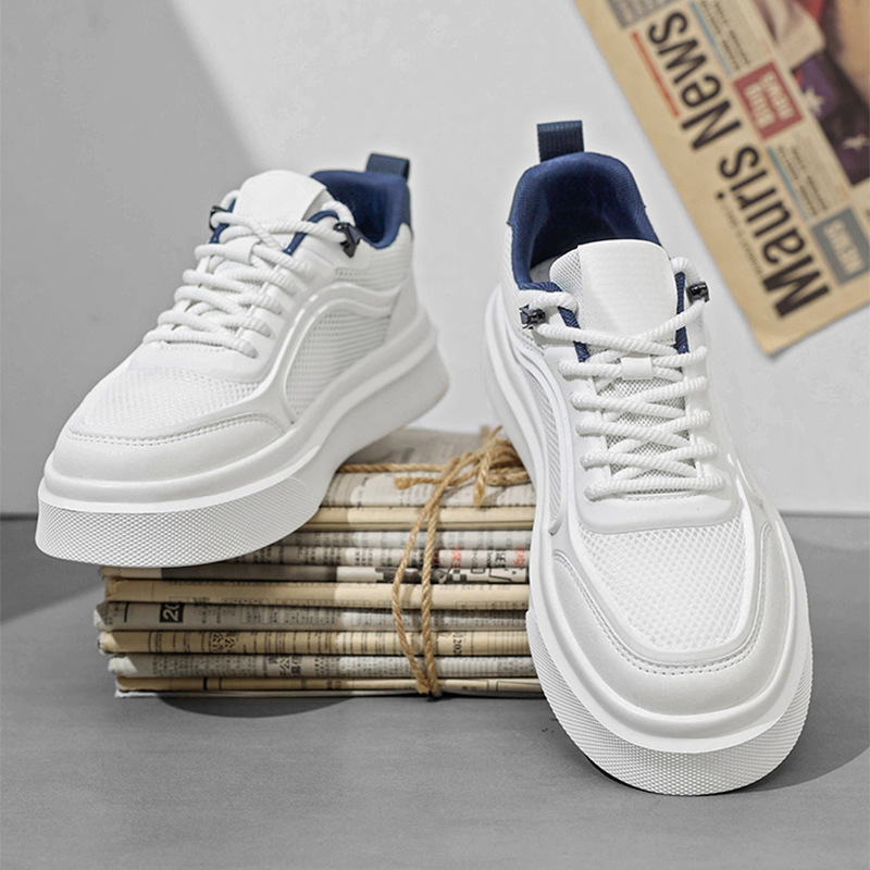 Cross-Border Large Size Men's Shoes 45 Wide and Extra Thick Casual Sneakers 46 Mesh Breathable Sports Shoes 47 Trendy Versatile Shoes