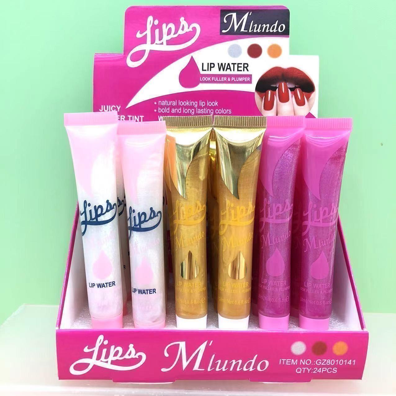 Nuevo producto Mlundo, brillo labial de 6 colores con un brillo acuoso, brillo labial en gel voluminizador para estudiantes, venta al por mayor.