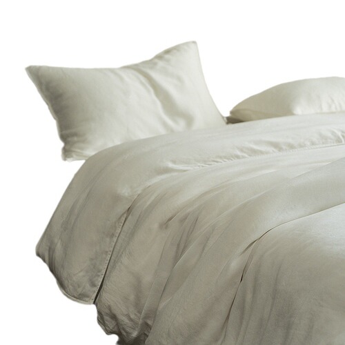 Selected 100-count Lenzing Tencel four-piece set solid color Japanese double-needle sand-washed old-style B&B hotel bedding