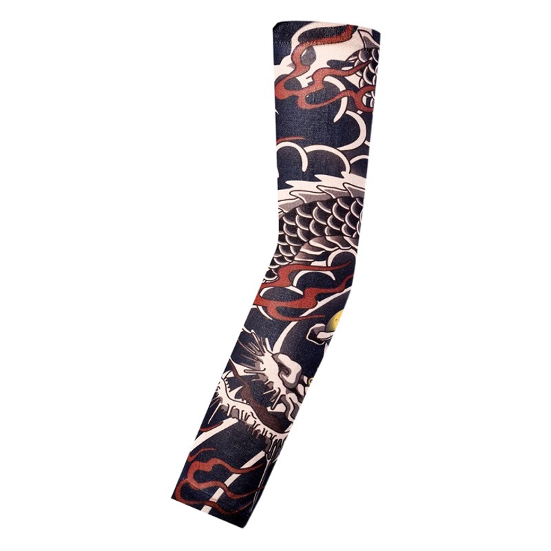 Tattoo Sleeve Men's Summer Sunscreen Sleeve Outdoor Driving Riding Flower Arm Tattoo Arm Sleeve Seamless Arm Guard New Arm Cover