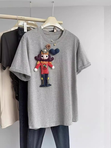 Cartoon summer retro cotton short sleeve T-shirt