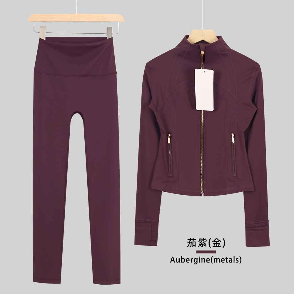 Lululacie chaqueta de cuello corto de nueve puntos chaqueta deportiva DF chaqueta chaqueta chaqueta de manga larga ropa de yoga de fitness para mujeres
