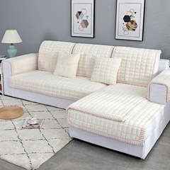 秋冬新款長毛絨加厚純色沙發墊 現代簡約仿兔毛沙發坐墊巾批發