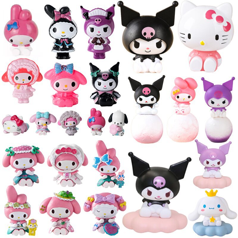 Internet Celebrity Kuromi Cake Decoration Ornaments Sanrio Melody Pacha Dog Cinnamon Dog Birthday Dessert Table Accessories
