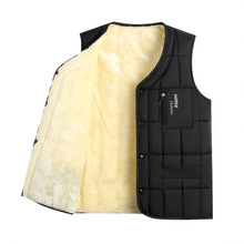 中老年羽绒棉马甲男士2025加厚款秋冬季爸爸保暖背心坎肩男装马夹