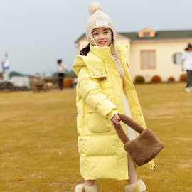 儿童长款羽绒服女童2025新款中大童过膝加厚韩版洋气童装冬季外套
