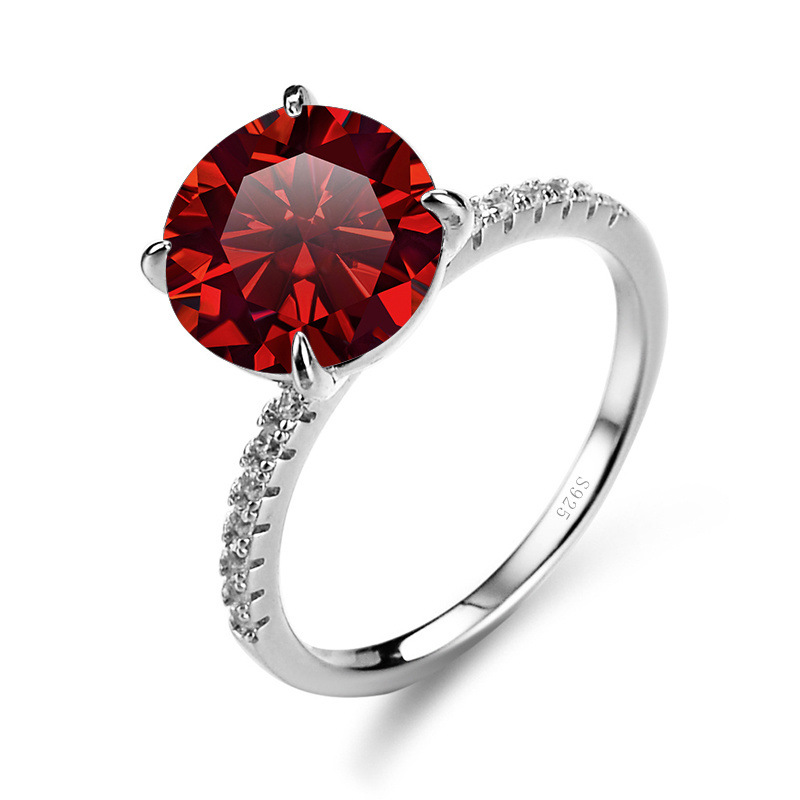 TK caliente amarillo gris anillo de moissanita incrustado en plata anillo de moissanita de corte transfronterizo caliente